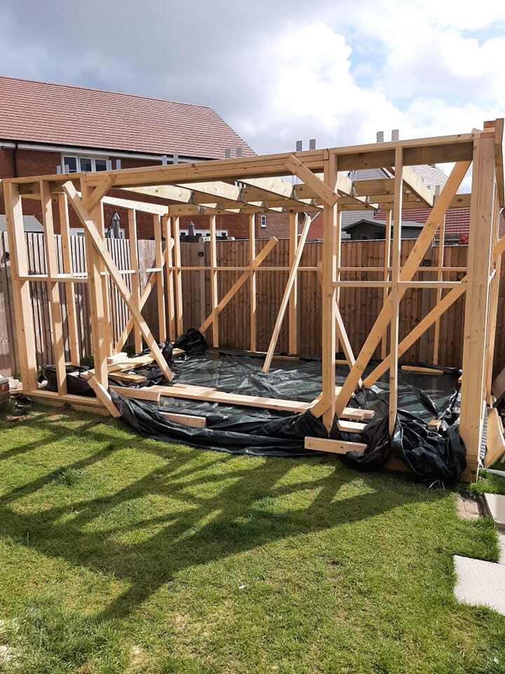 Garden room in progress